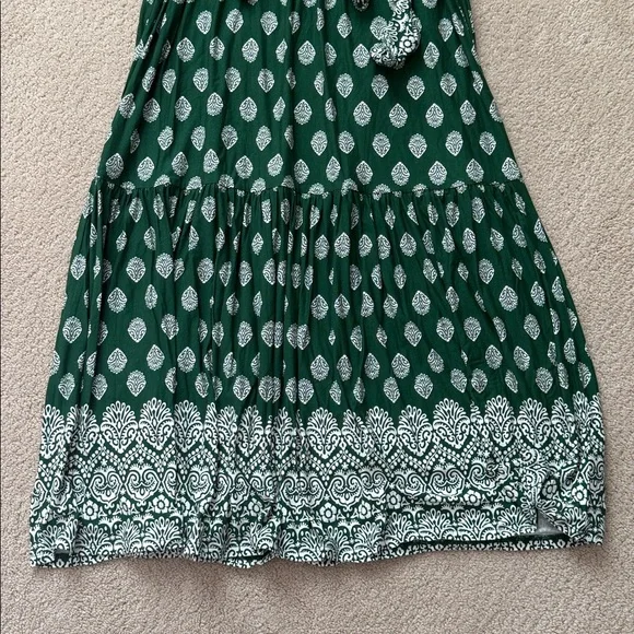 Boden Green and White Printed Maxi Dress - Picture 3 of 4